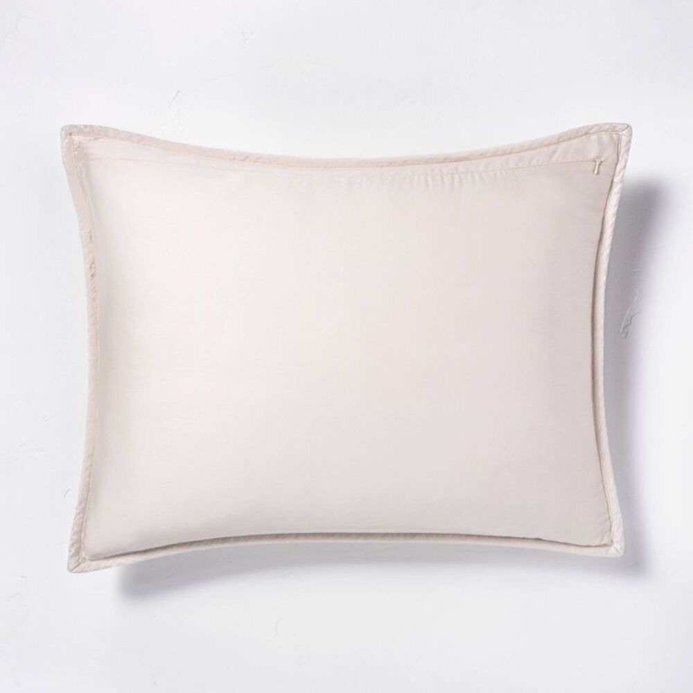 Casaluna - Linen-Blend Pillow Sham Minimalist OEKO-T Natural - Picture 4 of 4
